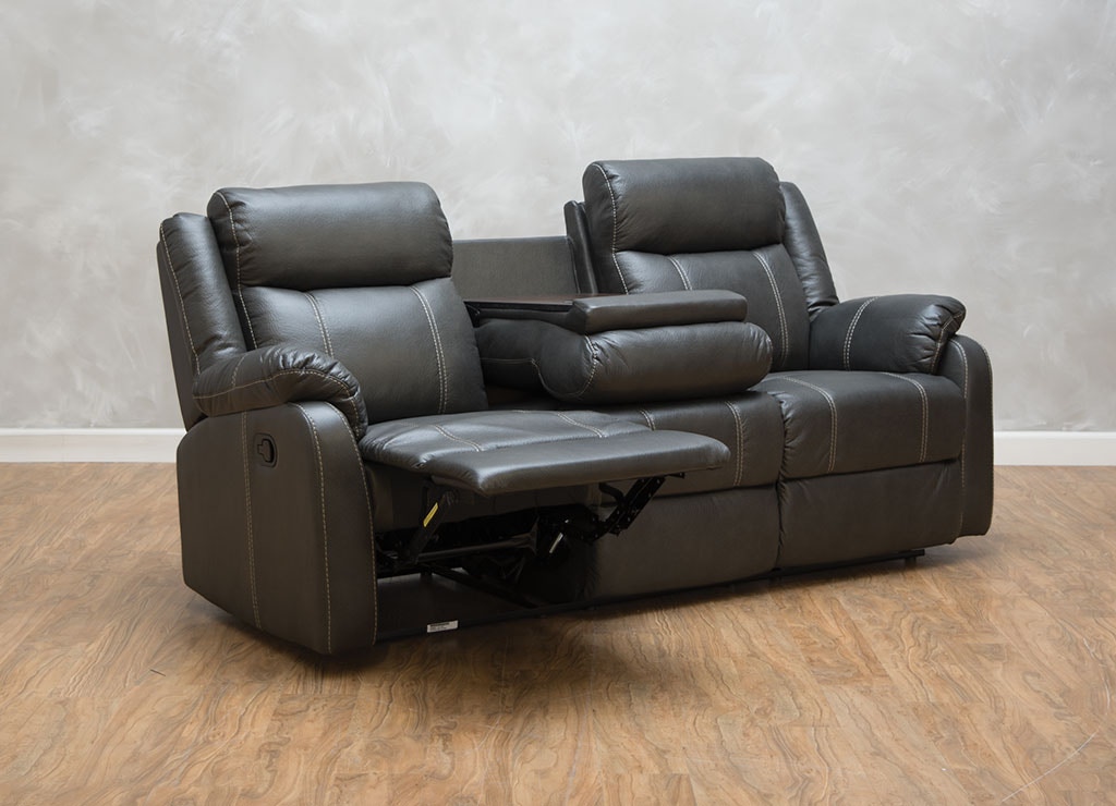 Klaussner Living Room Domino Reclining Sofa with Table 530657 Kittle